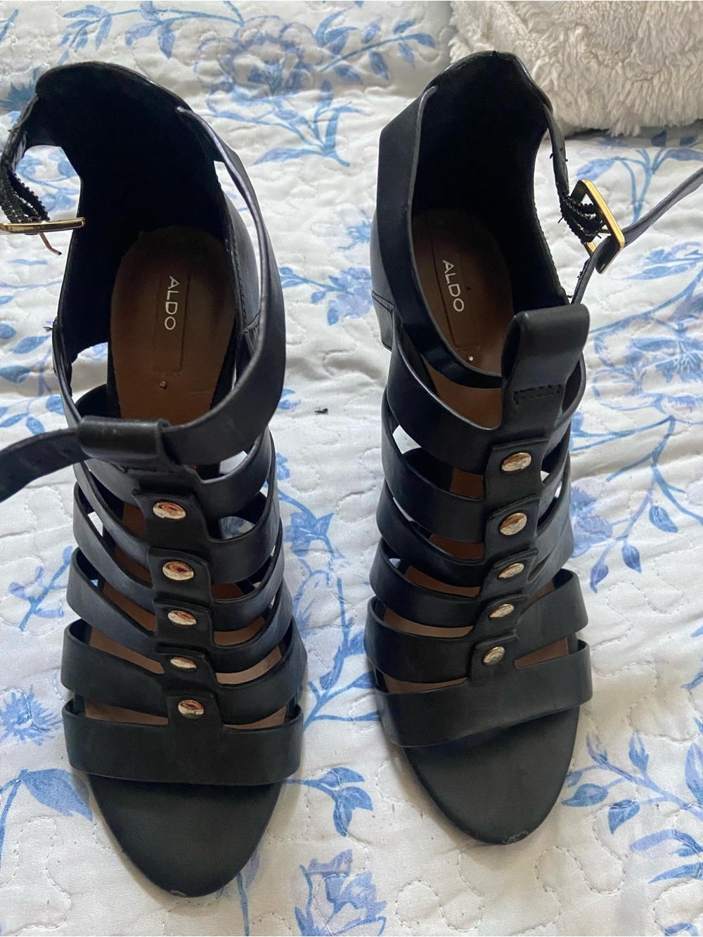 ALDO Black Strappy Gladiator Heeled Sandals